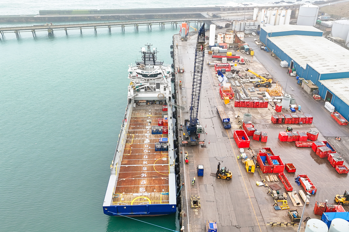  ASCO logistics yard in Aberdeen – drone image by Lucas Media 